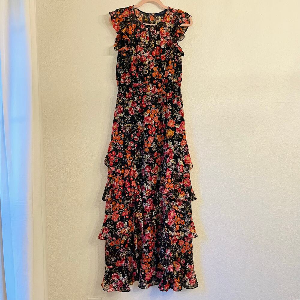 RACHEL Rachel Roy Floral Maxi Dress - Black, Red, Orange